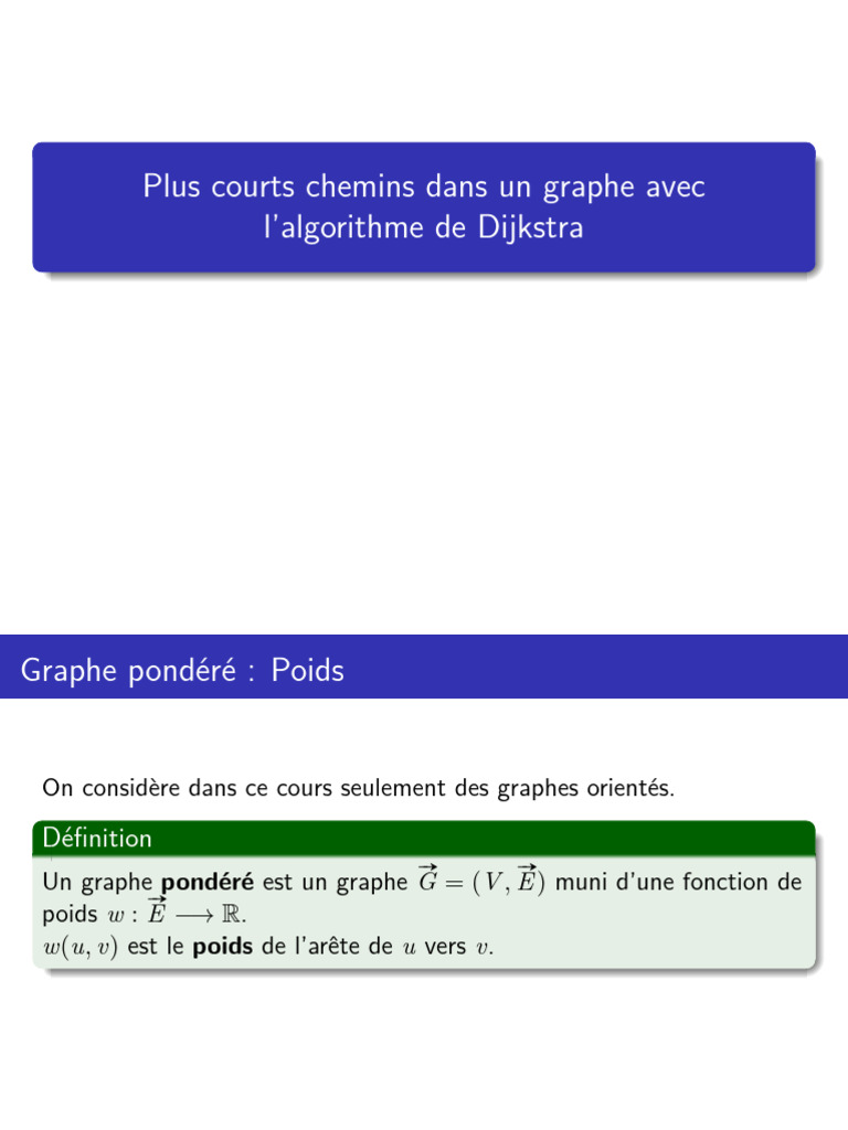 Algorithme de Dijkstra et graphes pondérés | PDF | Combinatoire ...
