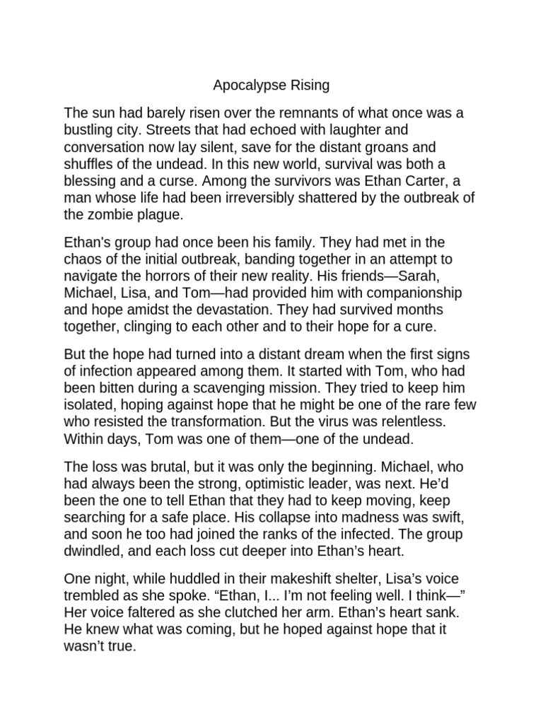 Ethan's Journey Through the Apocalypse | PDF
