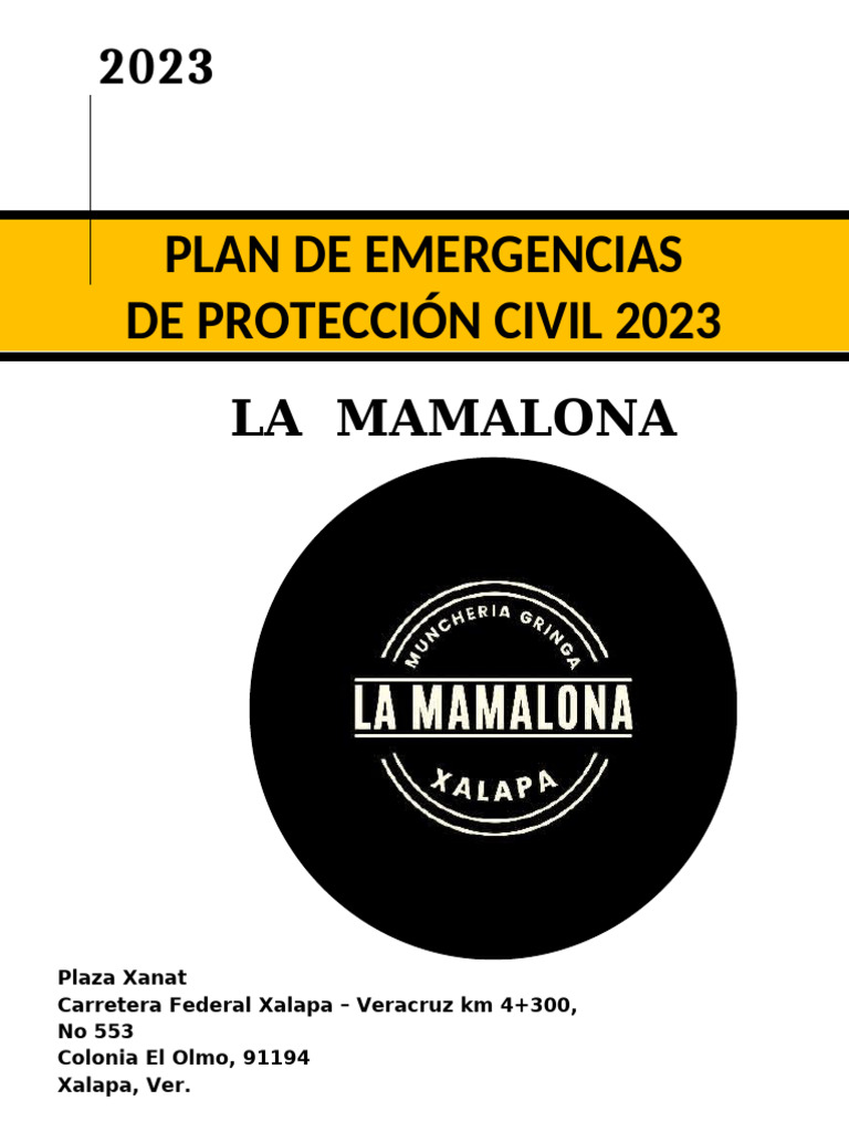 Plan de Emergencias 2023: Protección Civil | PDF | Defensa Civil | La ...