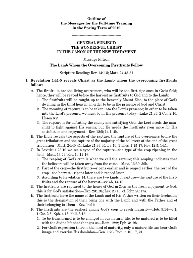 S19FTT15 | PDF | Rapture | Jesus