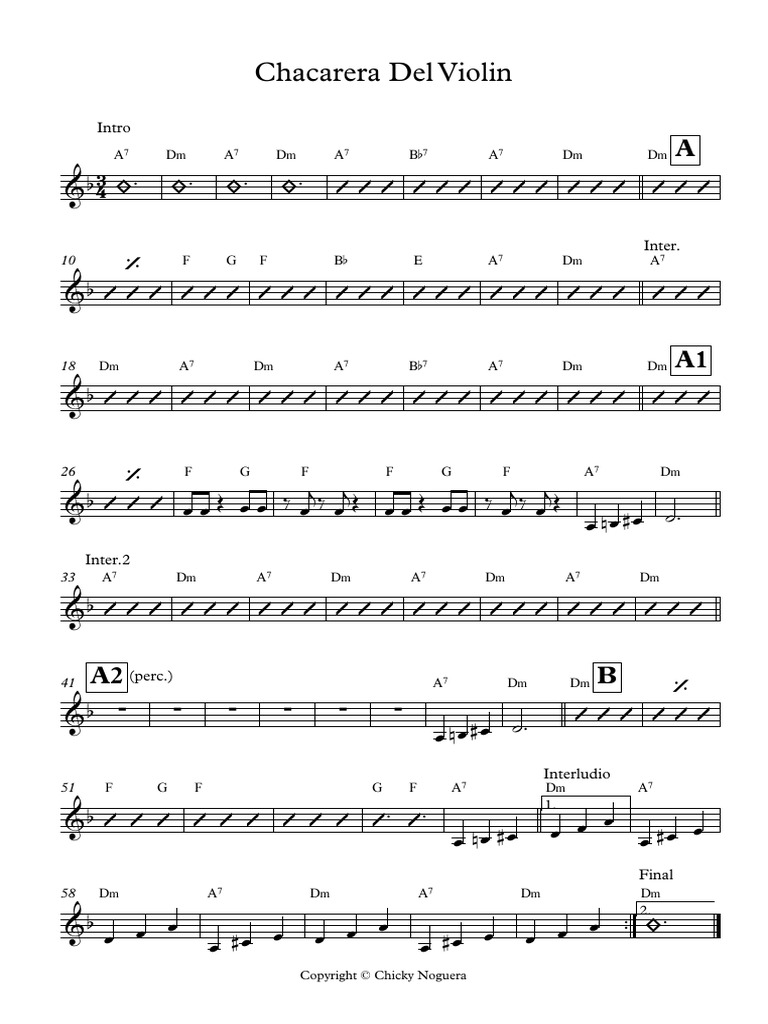 Chacarera Del Violin - Partitura Completa | PDF