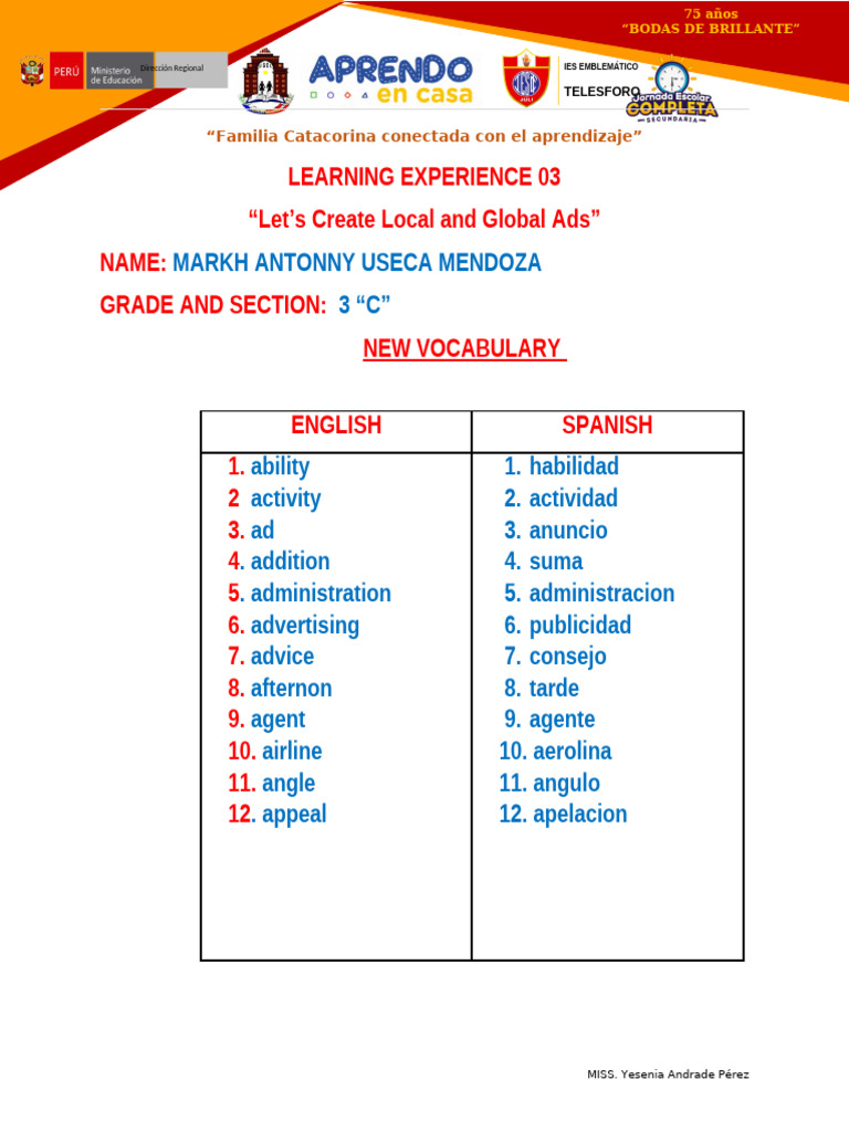 Markh Vocabulary | PDF