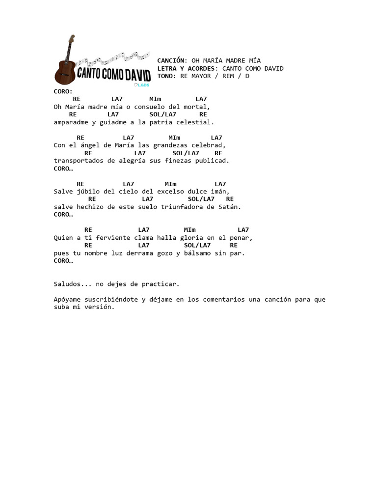 Letra y acordes de 