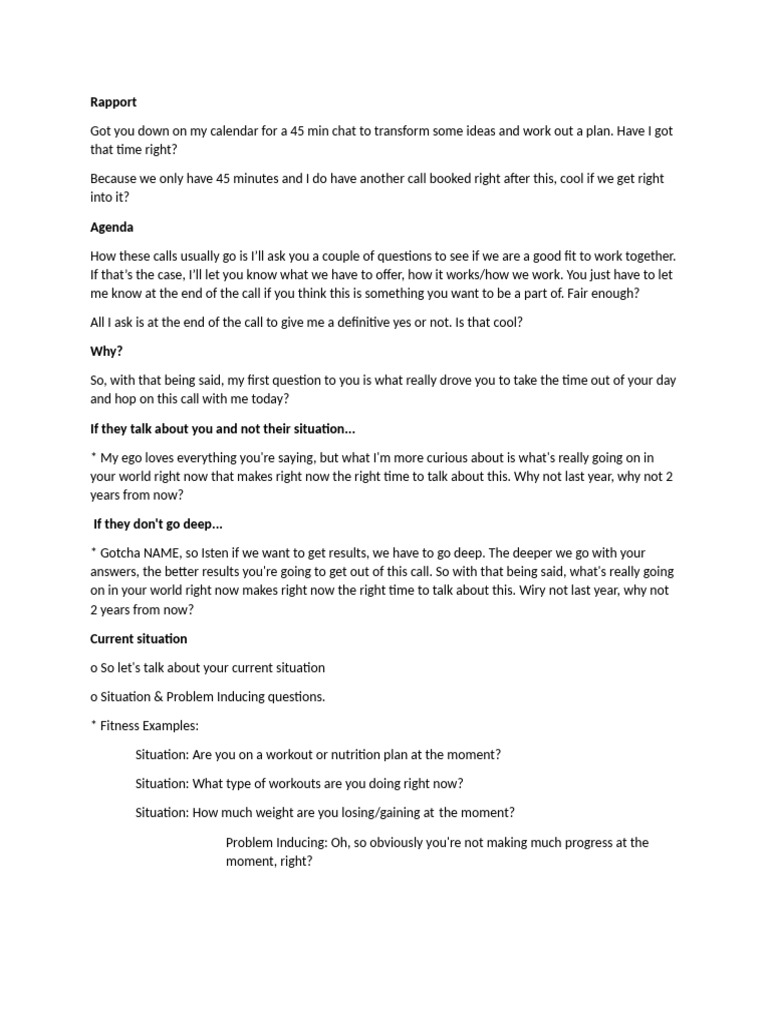 Effective Call Strategy for Client Engagement | PDF