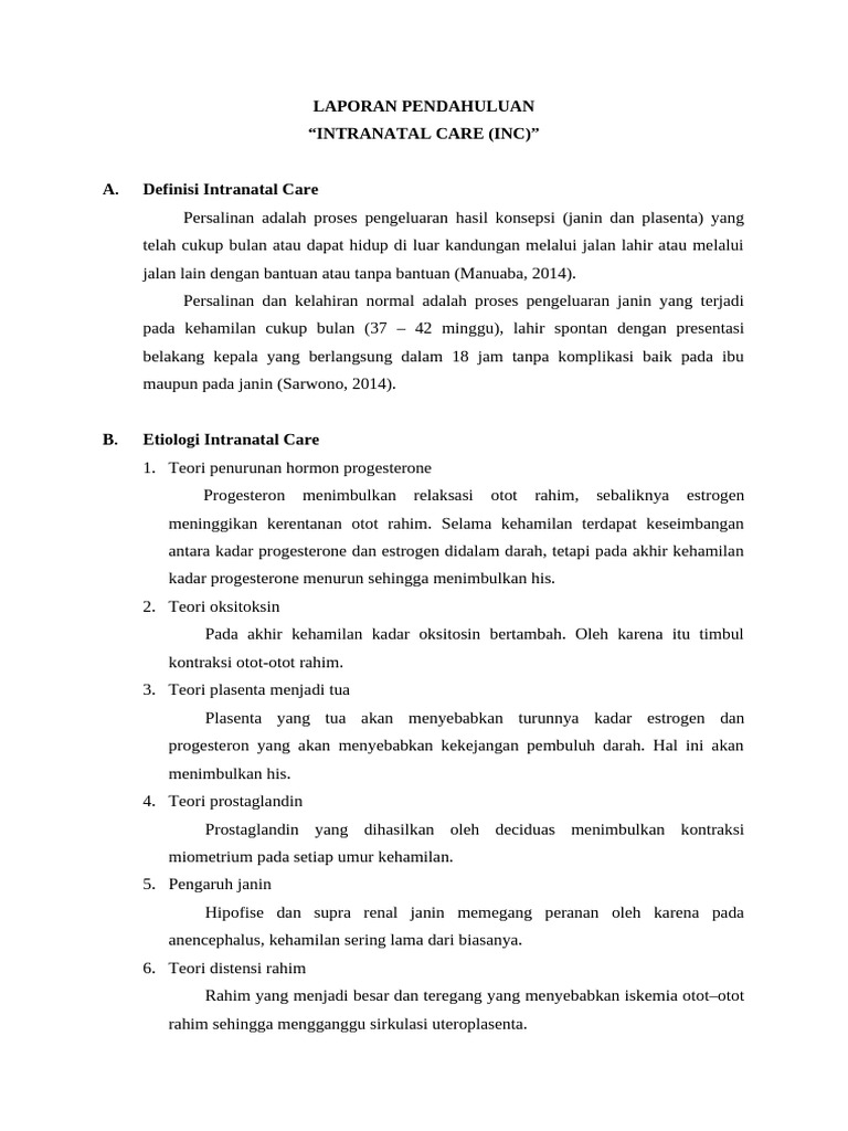 Panduan Lengkap Intranatal Care | PDF