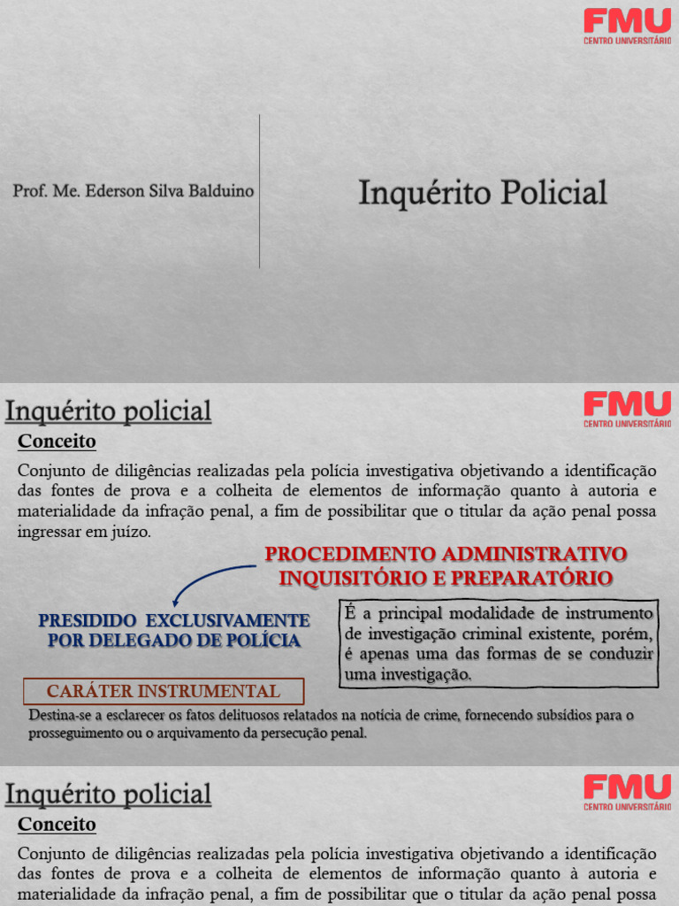 Inquérito Policial: Funções e Características | PDF | Polícia ...