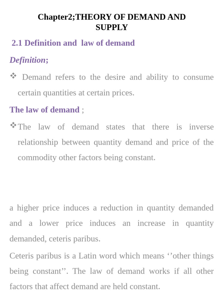Micro I PPT Chapter Two | PDF | Demand | Supply (Economics)