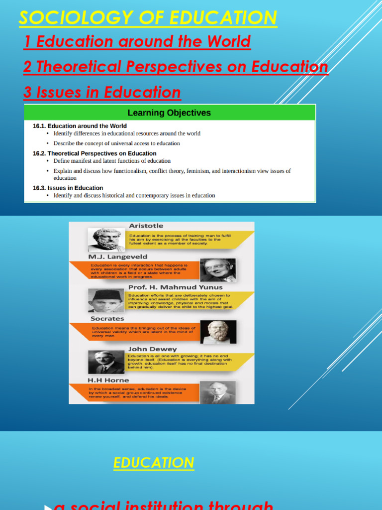 Sociology of Education Lecture | PDF | Sociology | Behavior Modification