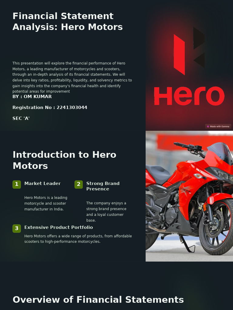Financial Statement Analysis Hero Motors | PDF | Market Liquidity | Expense