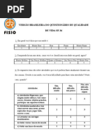 Questionário WHOQOL-BREF em Português | PDF | Vida | Psicologia