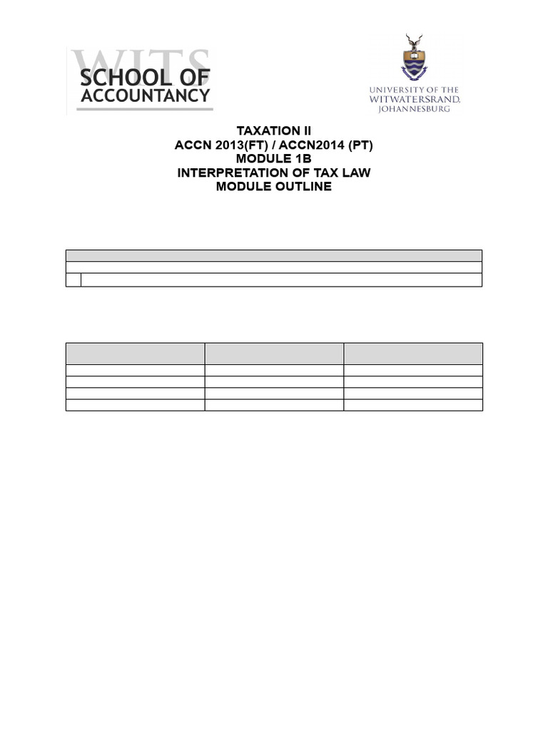 Module+1-+Interpretation+of+tax+law+-+2024+v1 | PDF