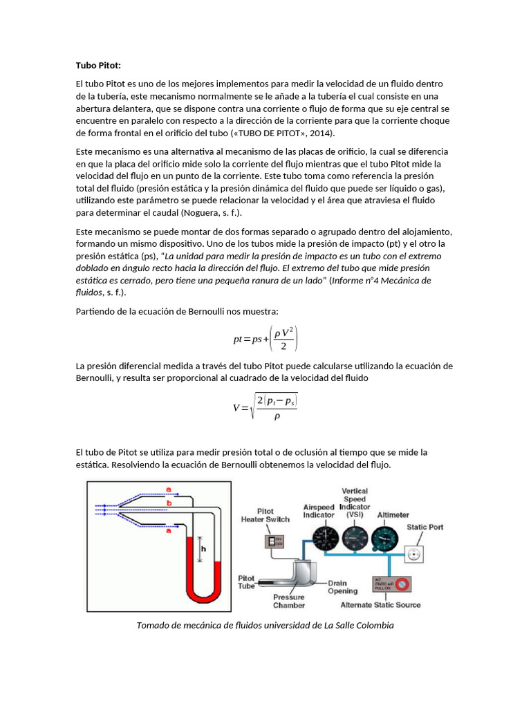 Tubo Pitot | PDF | Presión | Gases
