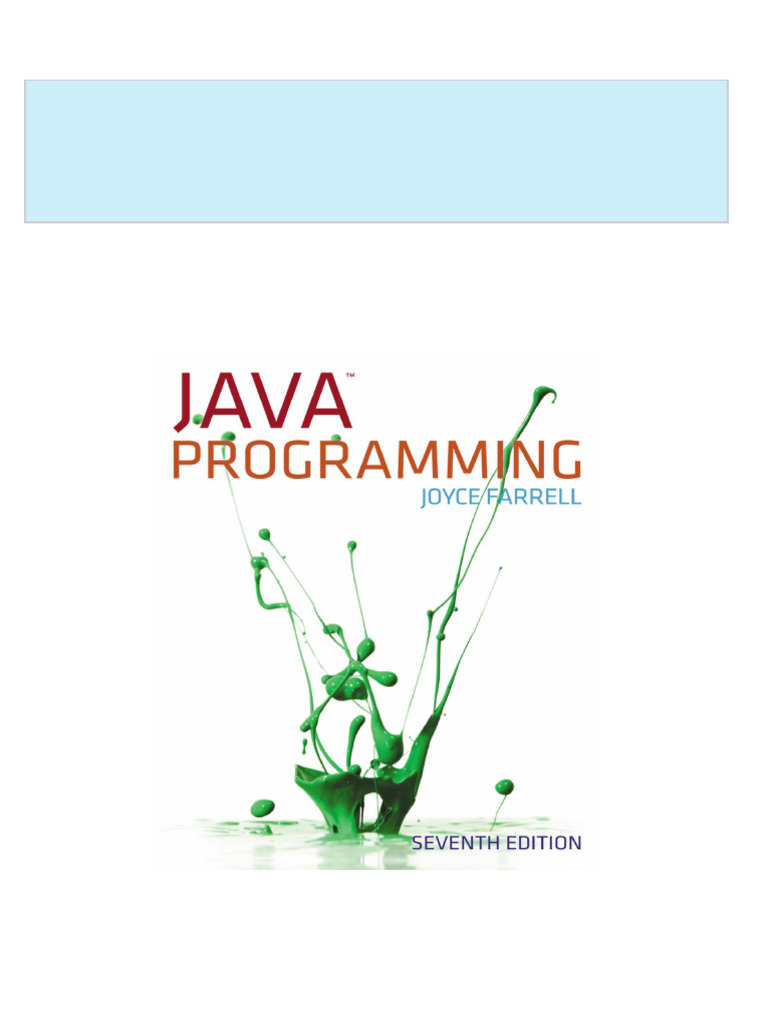 Immediate download Java Programming 7th Edition Joyce Farrell ebooks ...