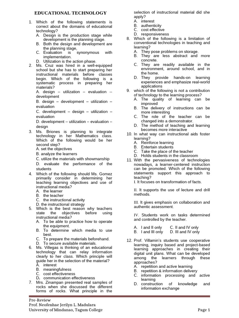EdTech Prerev UM Part 2 | PDF | Educational Technology | Learning