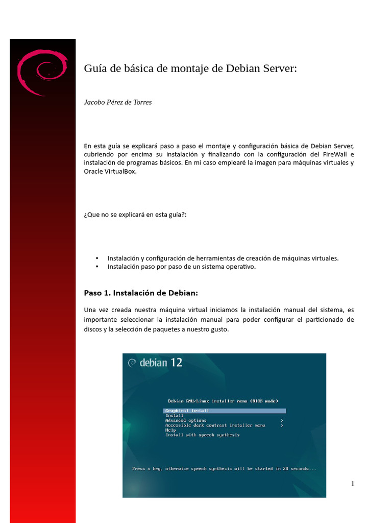 Montaje y Configuración de Debian Server | PDF | Cubierta segura ...
