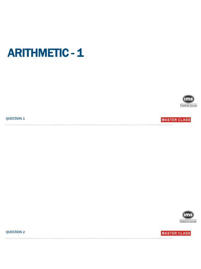 Arithmetic QA Master Class | PDF | Business Economics