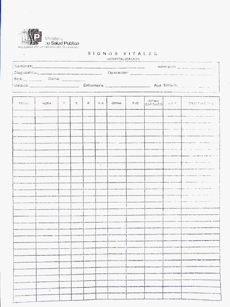 Signos Vitales Formato | PDF