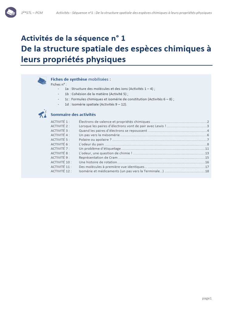 Structure chimique et propriétés physiques | PDF | Atomes | Liaison ...