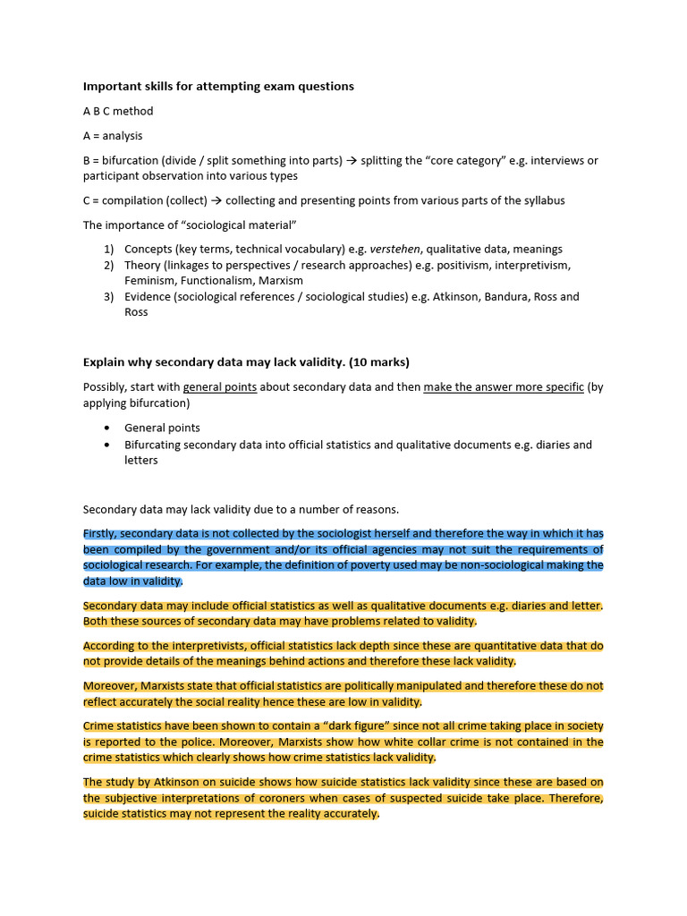 Secondary Data Lacking Validity | PDF | Sociology | Qualitative Research