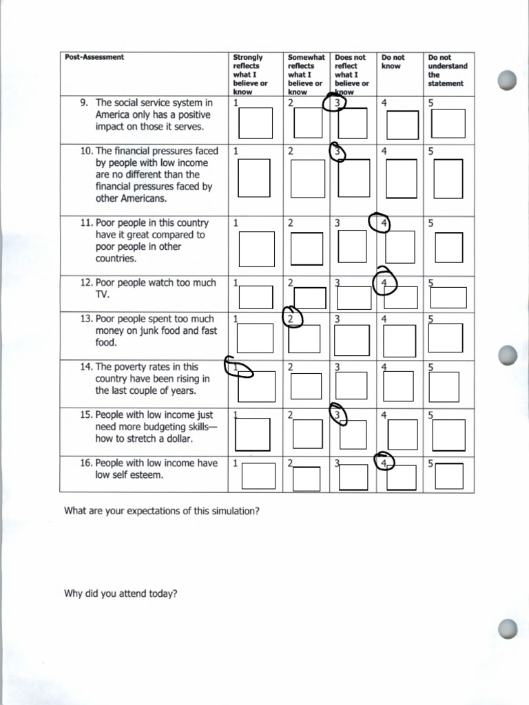 Poverty+SIMULATION+POST+ASSESSMENT+PAGE+2 Edited | PDF