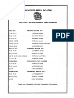 2012 CHS Spring Exam Schedule