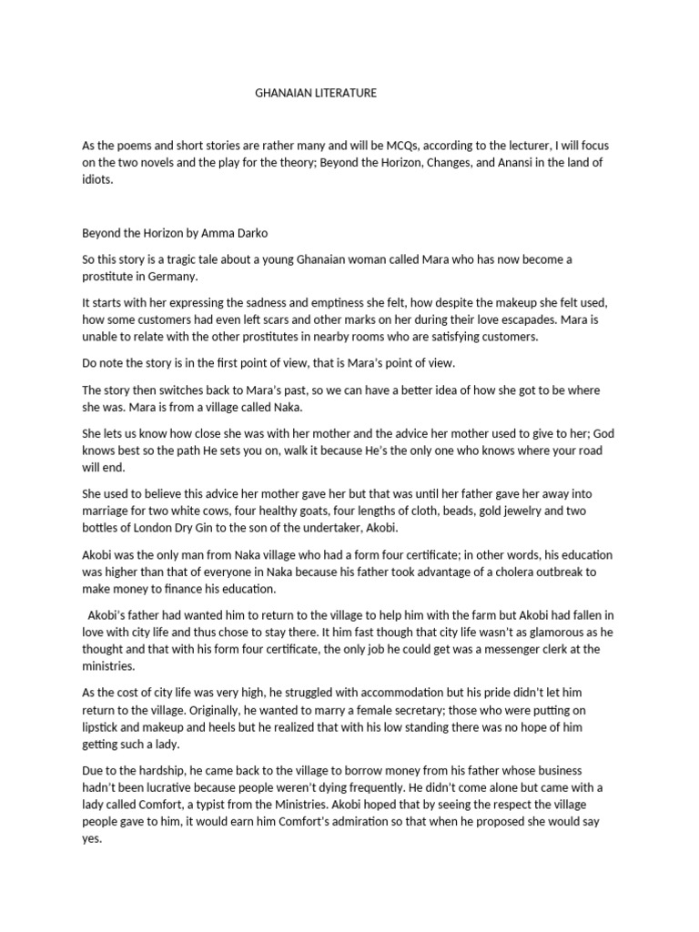 GHANAIAN LITERATURE PDF