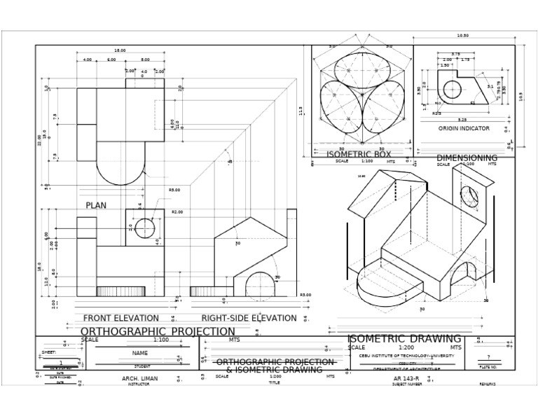 Orthographic & Isometric Drawing Guide | PDF | Infographics | 3 D ...