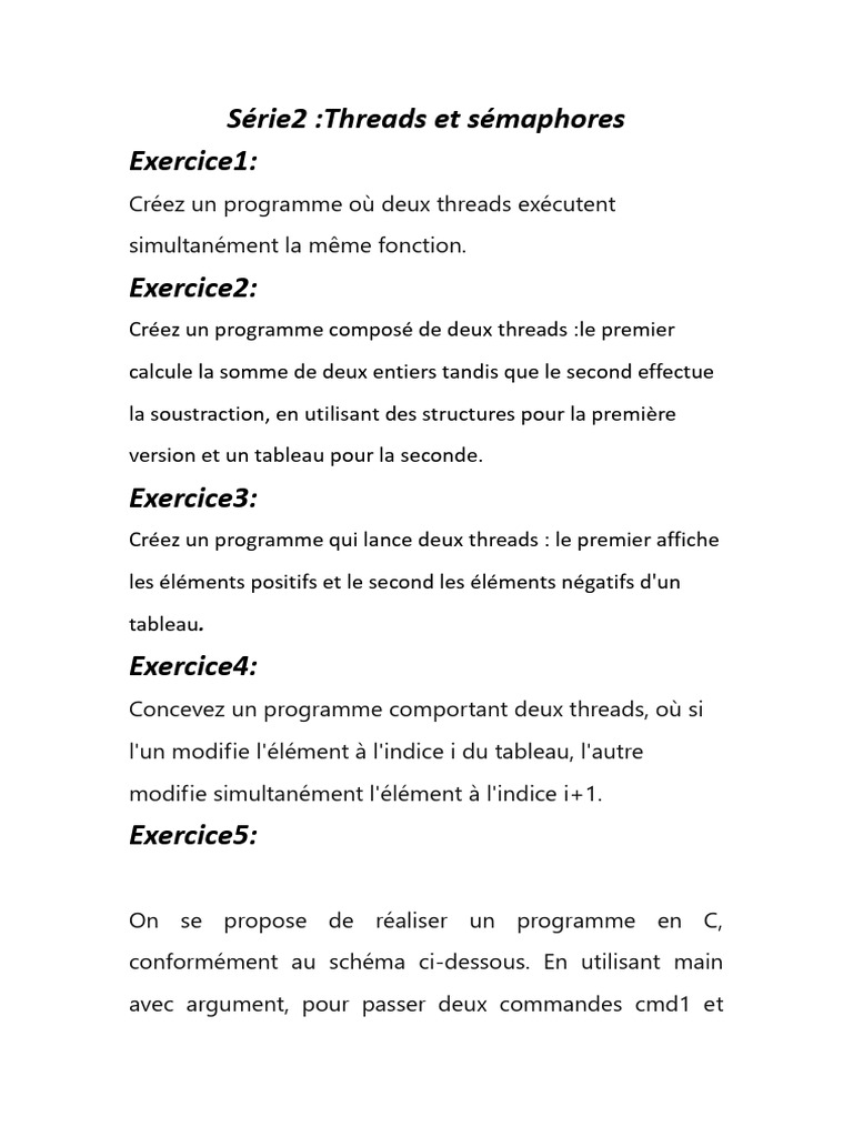 Programmation C : Threads et Sémaphores | PDF | Thread (informatique ...