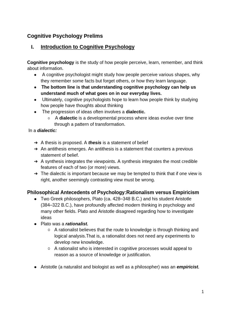 Introduction to Cognitive Psychology | PDF | Neurotransmitter | Limbic ...