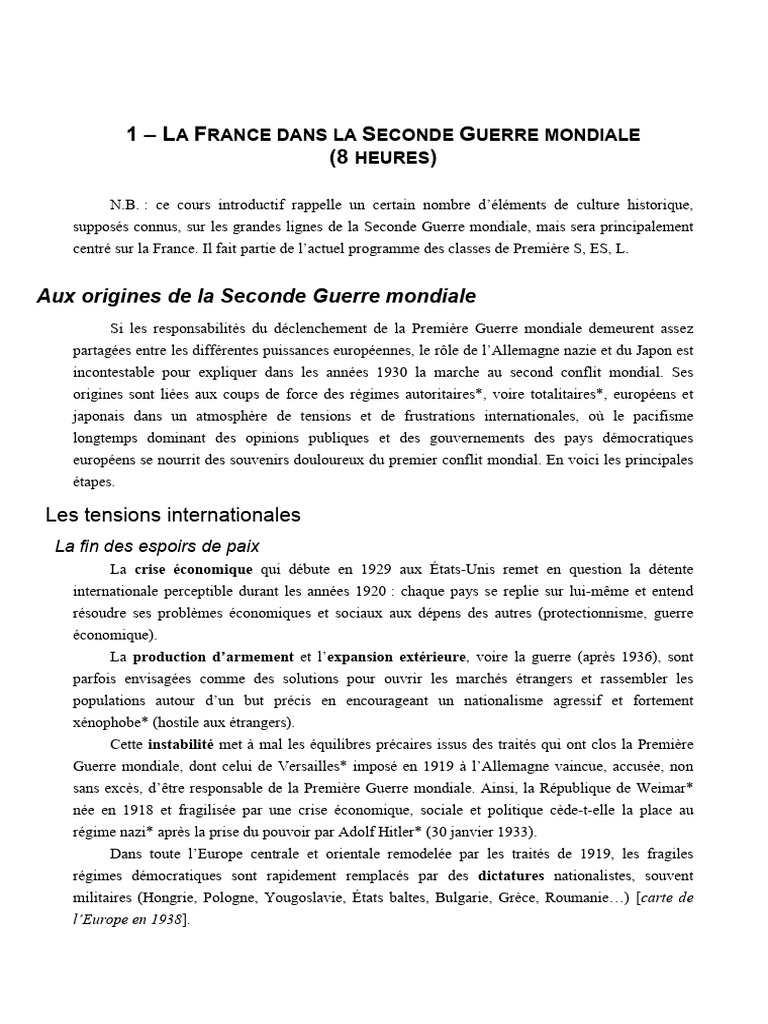 La France et la Seconde Guerre mondiale | PDF | Allemagne nazie | Adolf ...