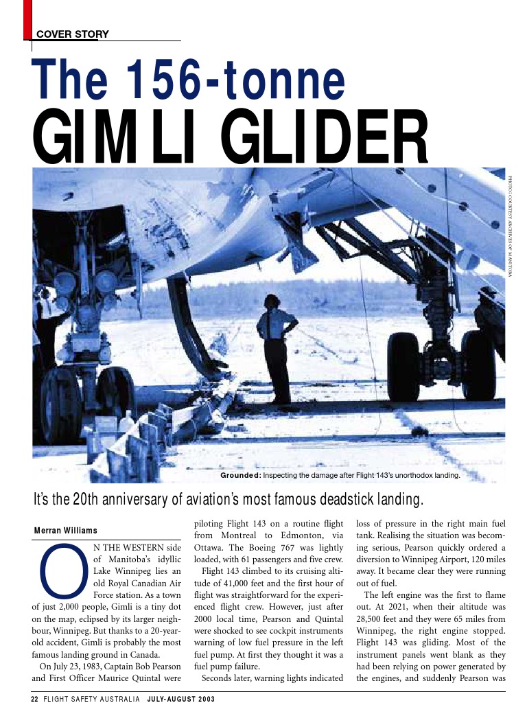 Gimli Glider Aircraft Aerospace Engineering