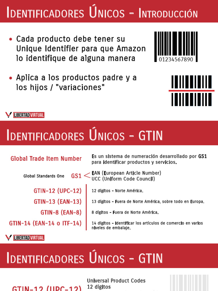 Identificadores Únicos para Productos en Amazon | PDF | Código ...