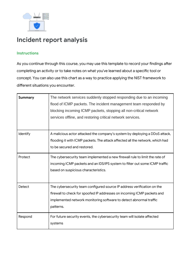 DDoS Attack Incident Report Analysis | PDF | Denial Of Service Attack ...