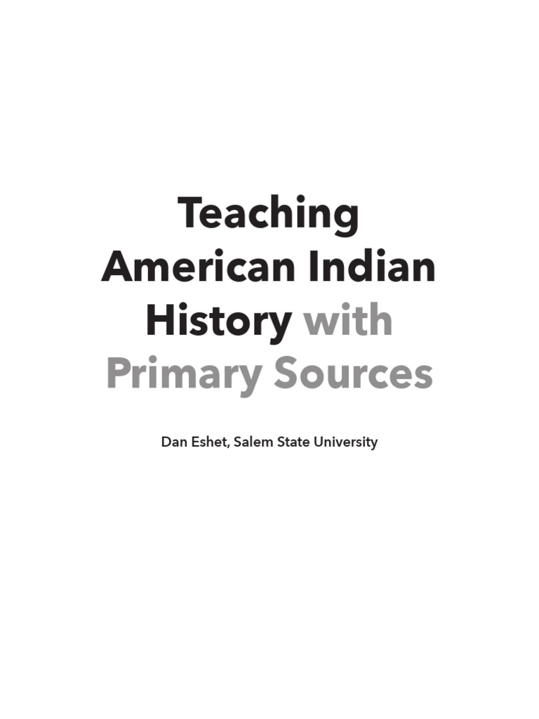 Primary Sources Of Native Americans