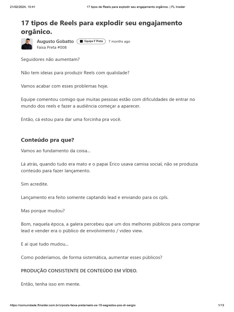 17 Tipos de Reels para Engajamento | PDF