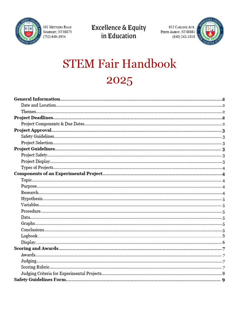 Stem fair handbook 2025 pdf experiment rubric academic 