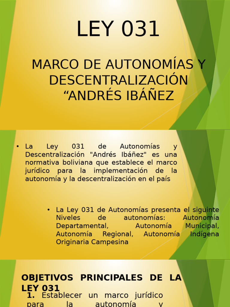 Ley 031 | PDF | Bolivia | Gobierno