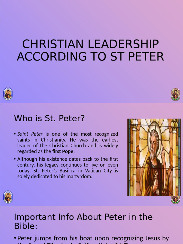 St. Peter: Model of Christian Leadership | PDF | Saint Peter | Jesus