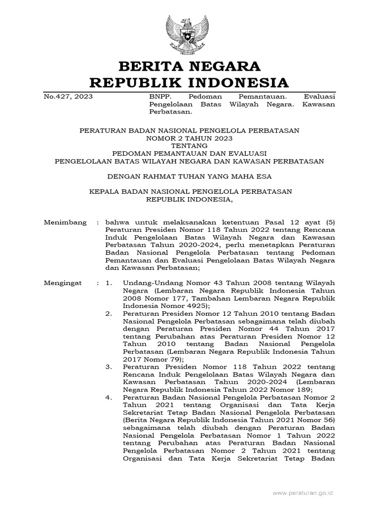 peraturan-bnpp-no-2-tahun-2023 | PDF