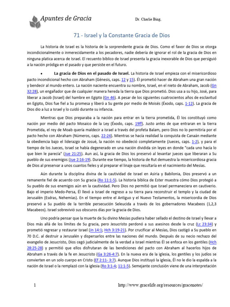 Israel y La Constante Gracia de Dios | PDF | Abrahán | Libro del éxodo
