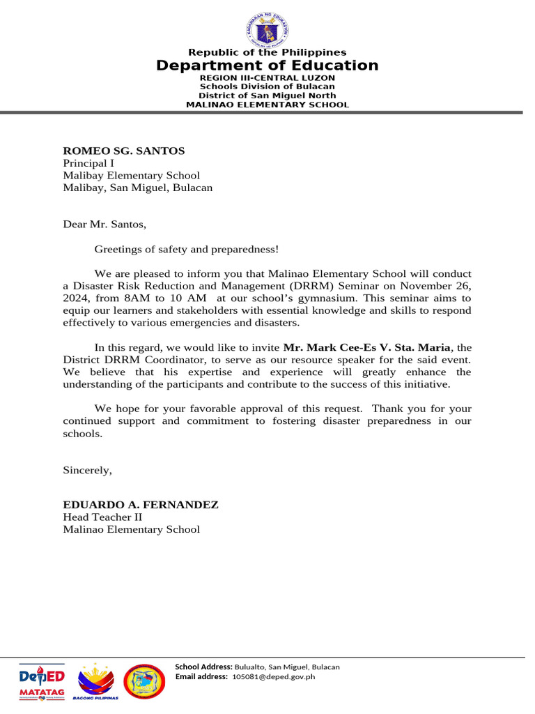 LETTER OF INVI-DRRM | PDF