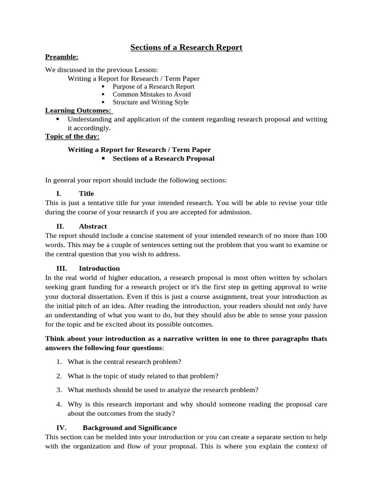 Essential Sections of a Research Report | PDF | Methodology | Policy