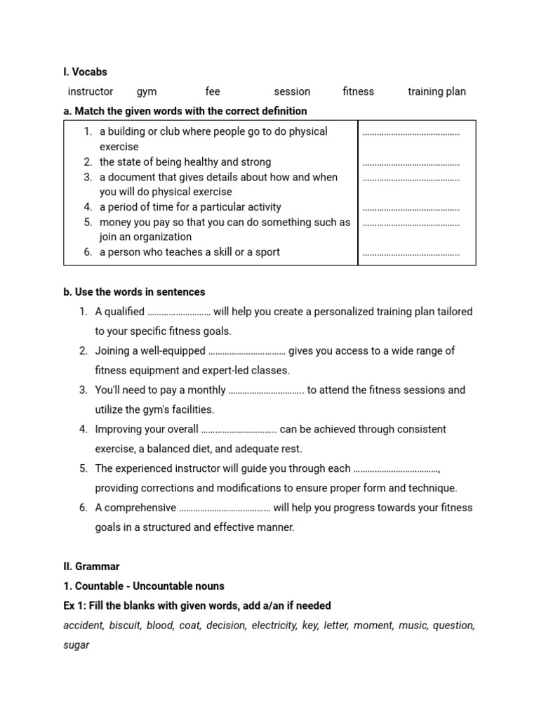 Worksheet 19-11-24 | PDF | Physical Fitness