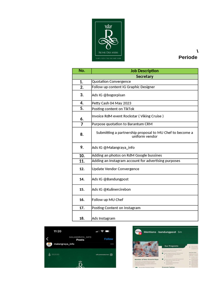 RdM Weekly Report Secretary 19 May 2023 | PDF