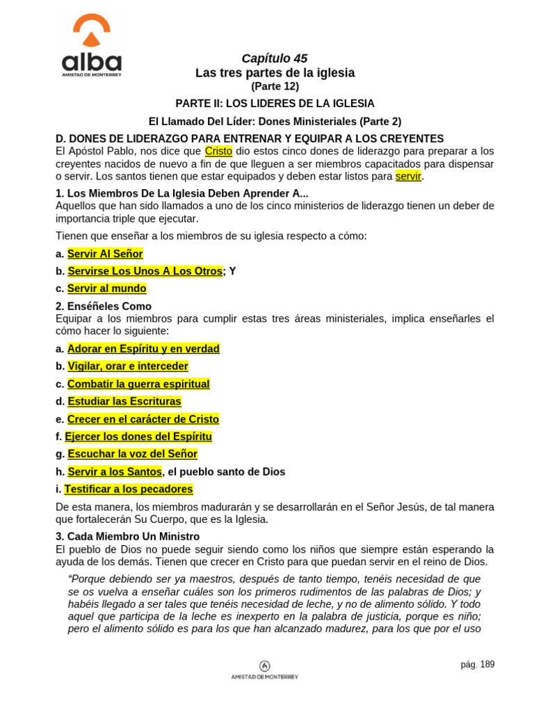 Las Tres Partes de La Iglesia (Del Maestro) Parte 12 | PDF | Cristo ...