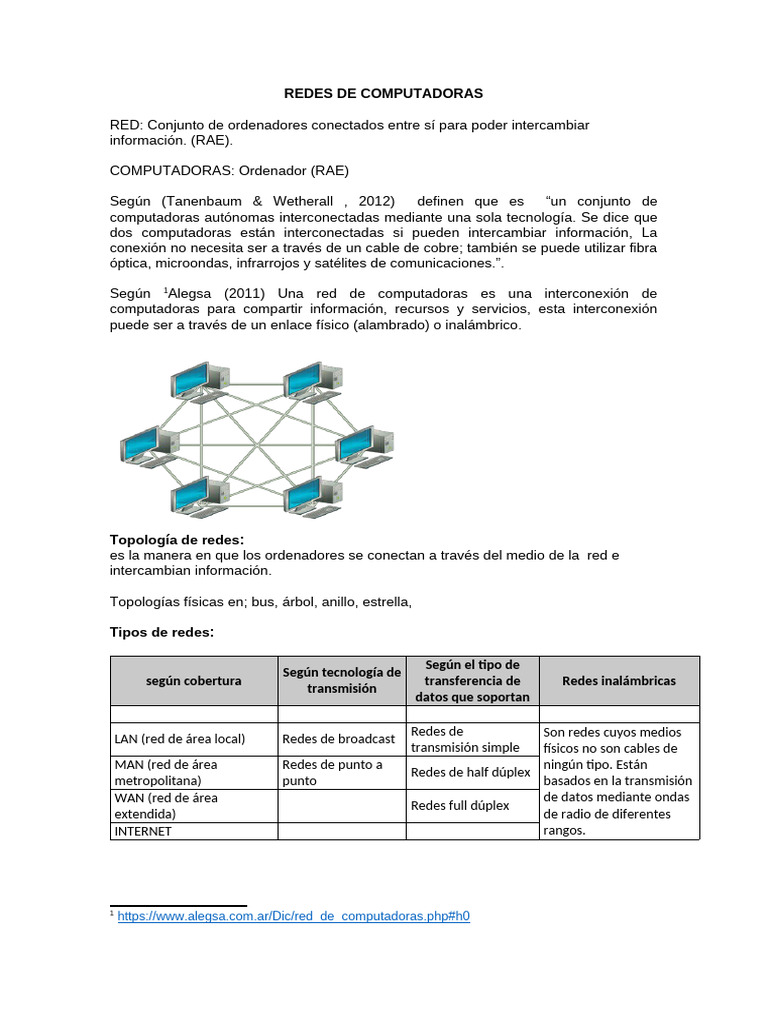 Tipos y Topologías de Redes de Computadoras | PDF