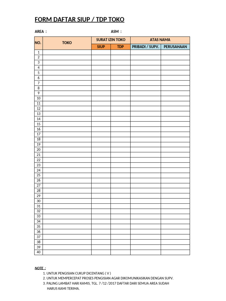 Form SIUP - TDP | PDF
