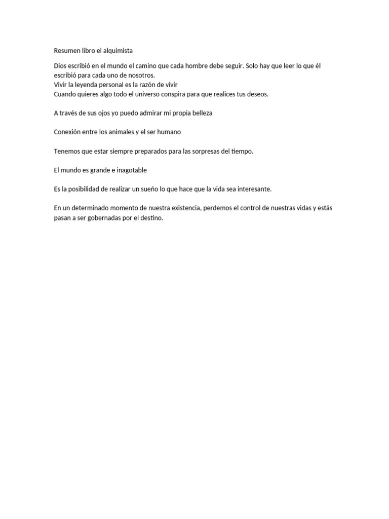 Resumen Libro El Alquimista PDF - 1