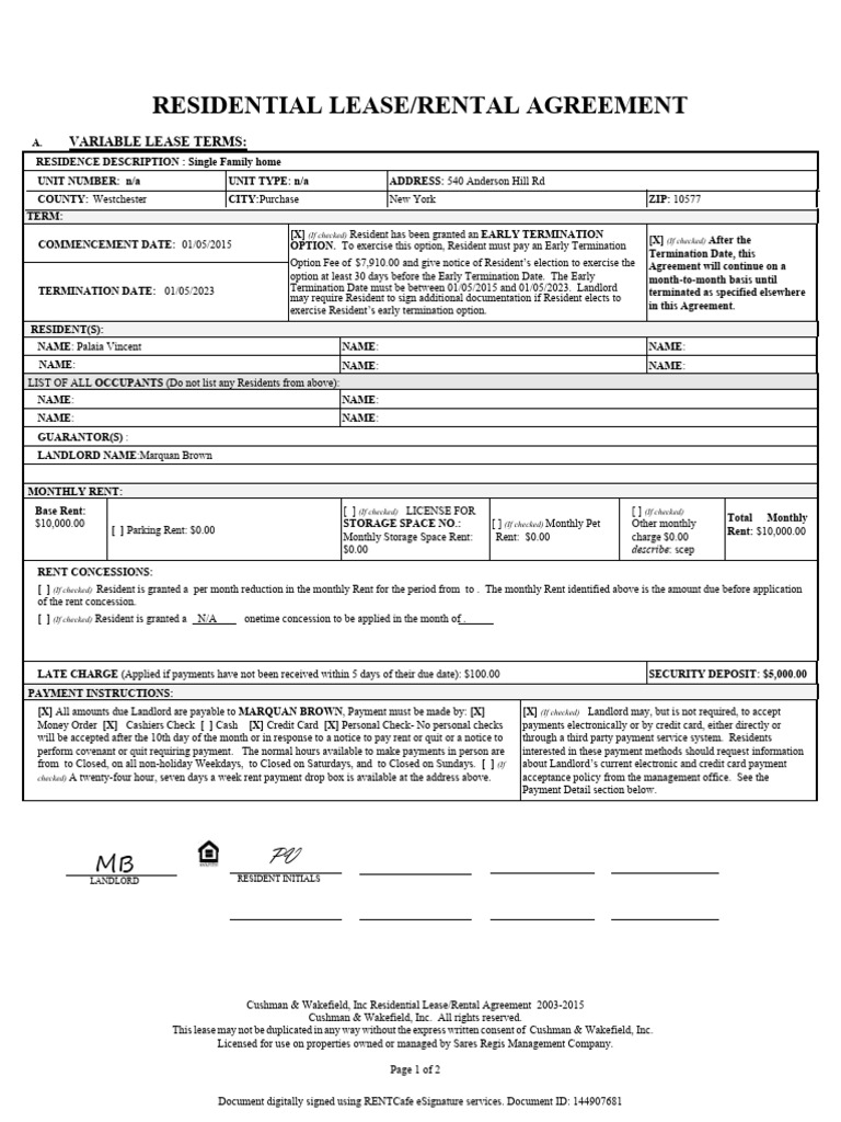 Lease PVNYNEW | PDF | Lease | Renting