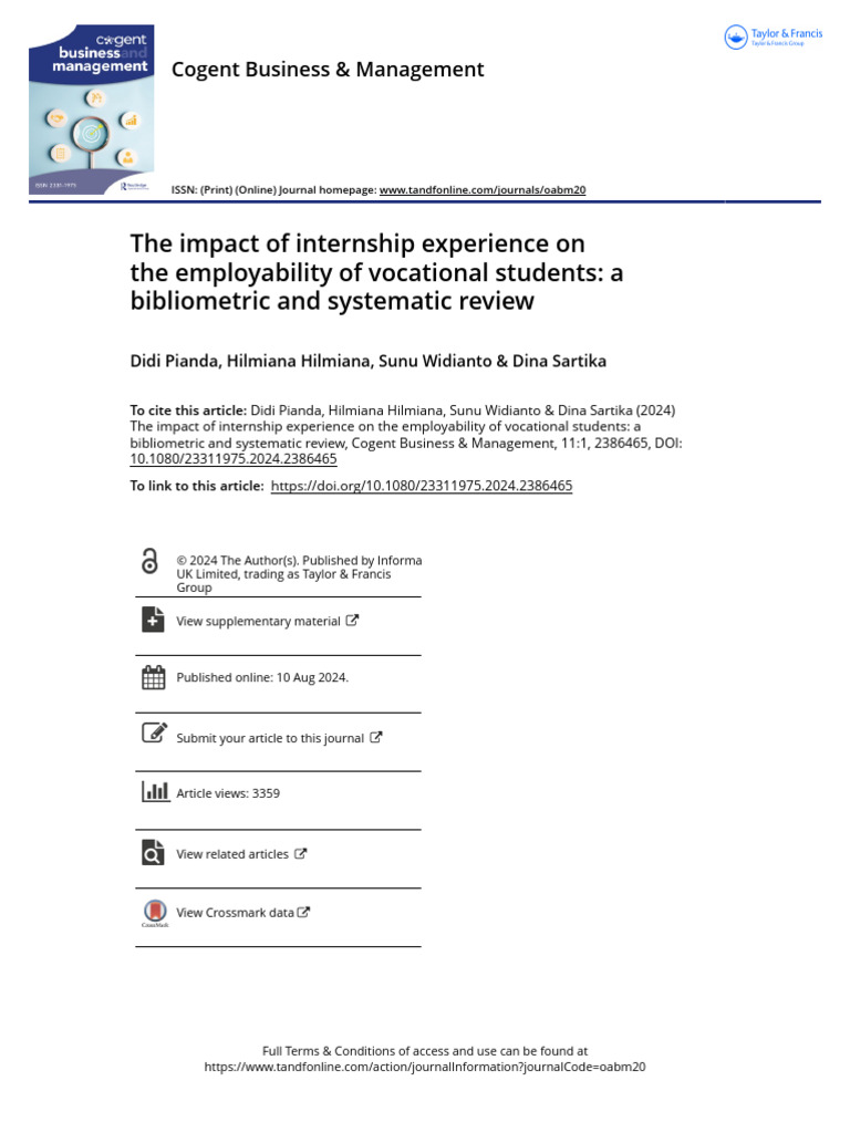 The Impact of Internship Experience On The Employability of Vocational ...